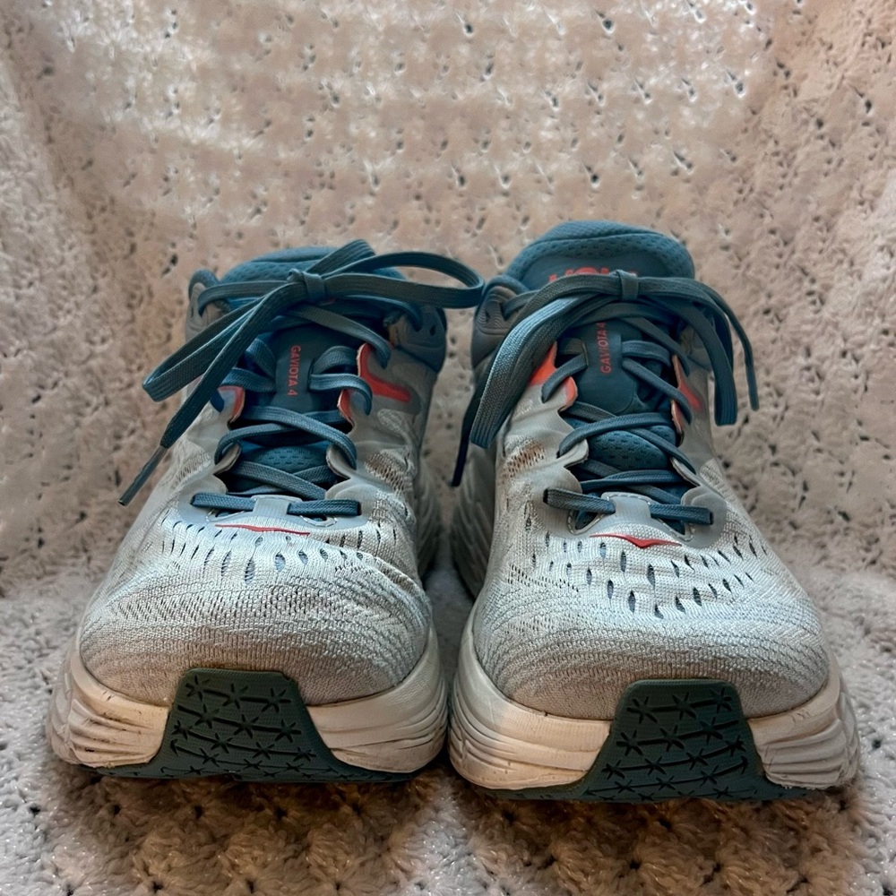 HOKA Gaviota 4 running shoes - blue fog/ plein air women’s wide width size 9.5 - Picture 9 of 16